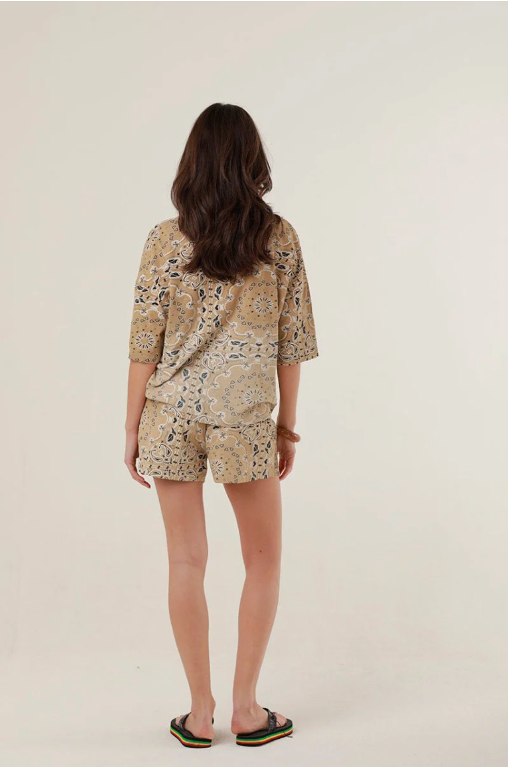 Short PAUL imprimé bandana taille haute en coton - ONE TEE