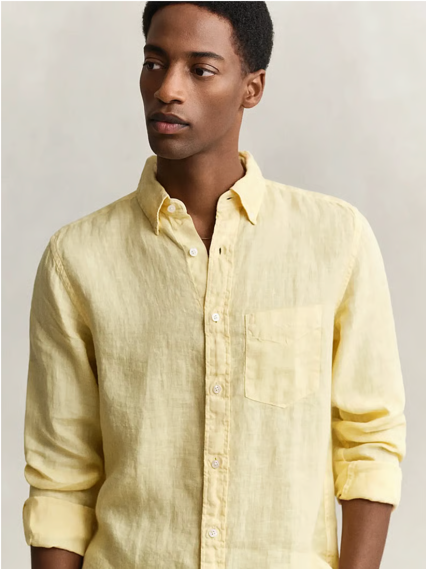 Chemise en lin teinté homme – légère et respirante – plusieurs coloris – Gant