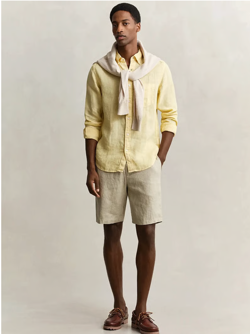 Chemise en lin teinté homme – légère et respirante – plusieurs coloris – Gant