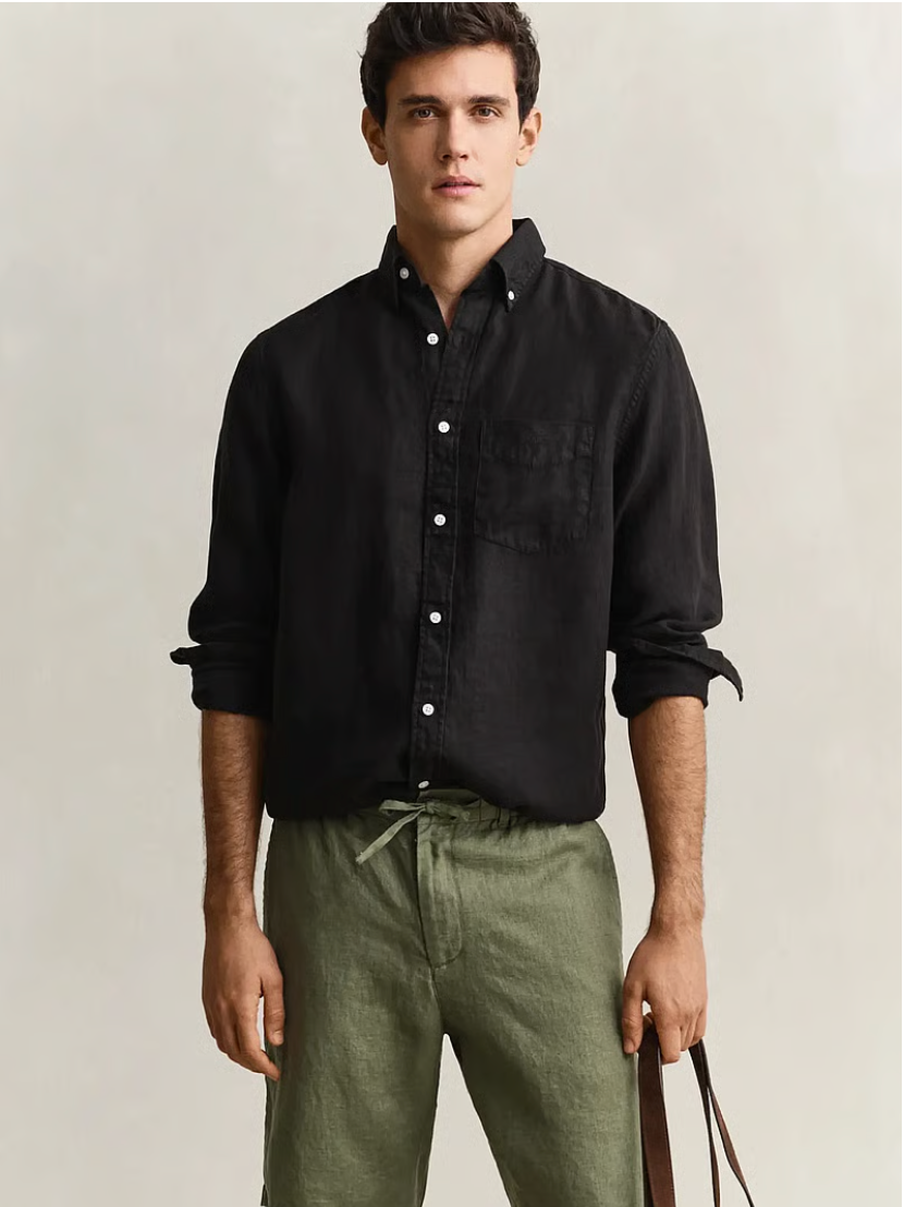Chemise en lin teinté homme – légère et respirante – plusieurs coloris – Gant