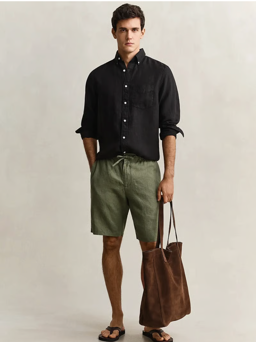 Chemise en lin teinté homme – légère et respirante – plusieurs coloris – Gant