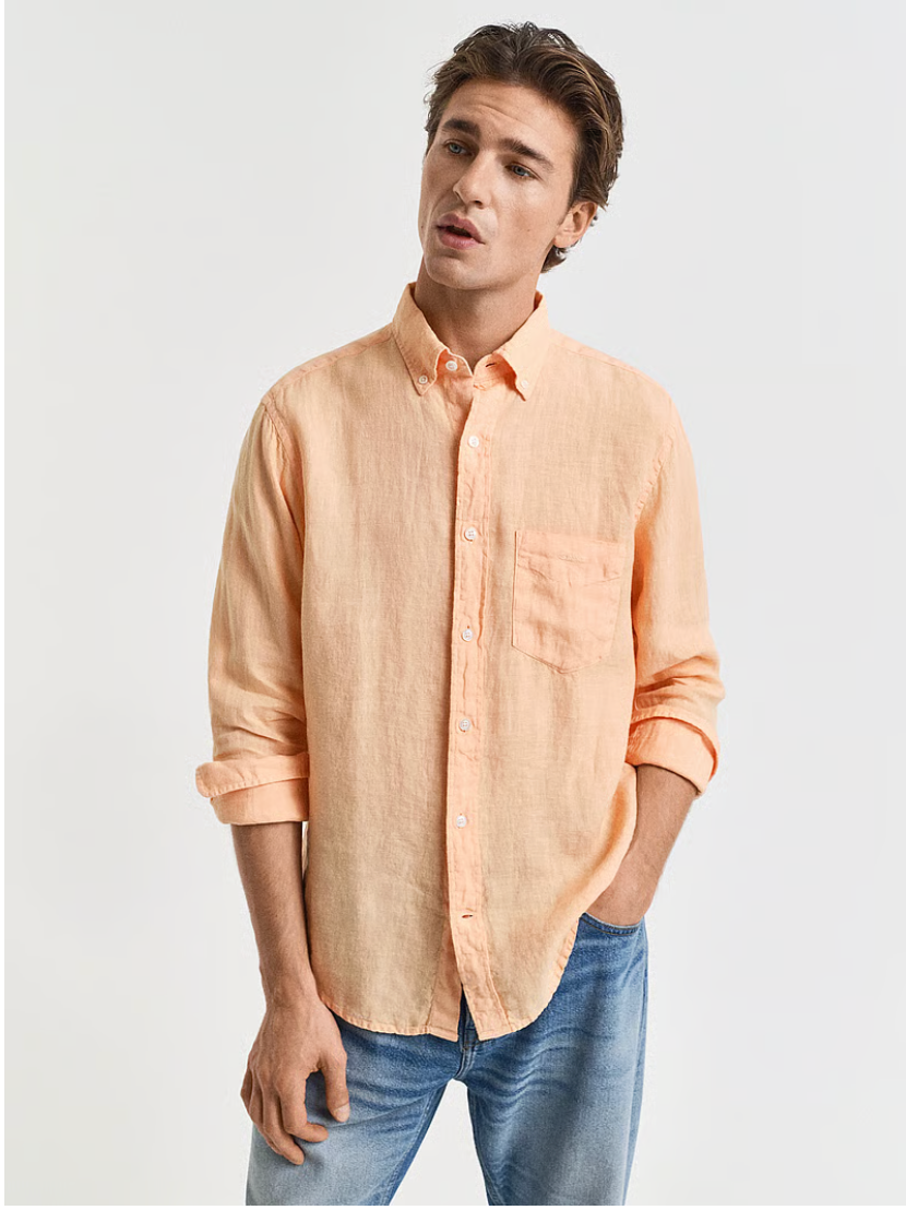 Chemise en lin teinté homme – légère et respirante – plusieurs coloris – Gant