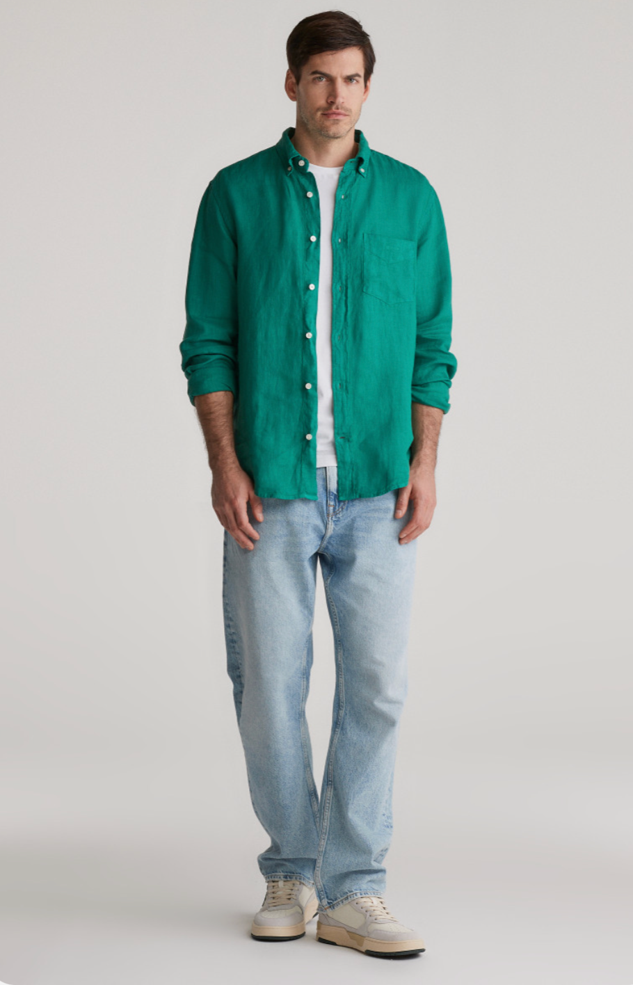 Chemise en lin teinté homme – légère et respirante – plusieurs coloris – Gant
