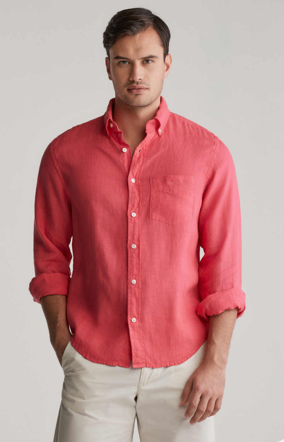 Chemise en lin teinté homme – légère et respirante – plusieurs coloris – Gant