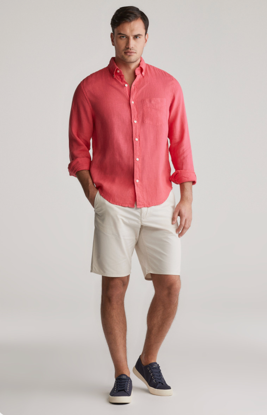 Chemise en lin teinté homme – légère et respirante – plusieurs coloris – Gant