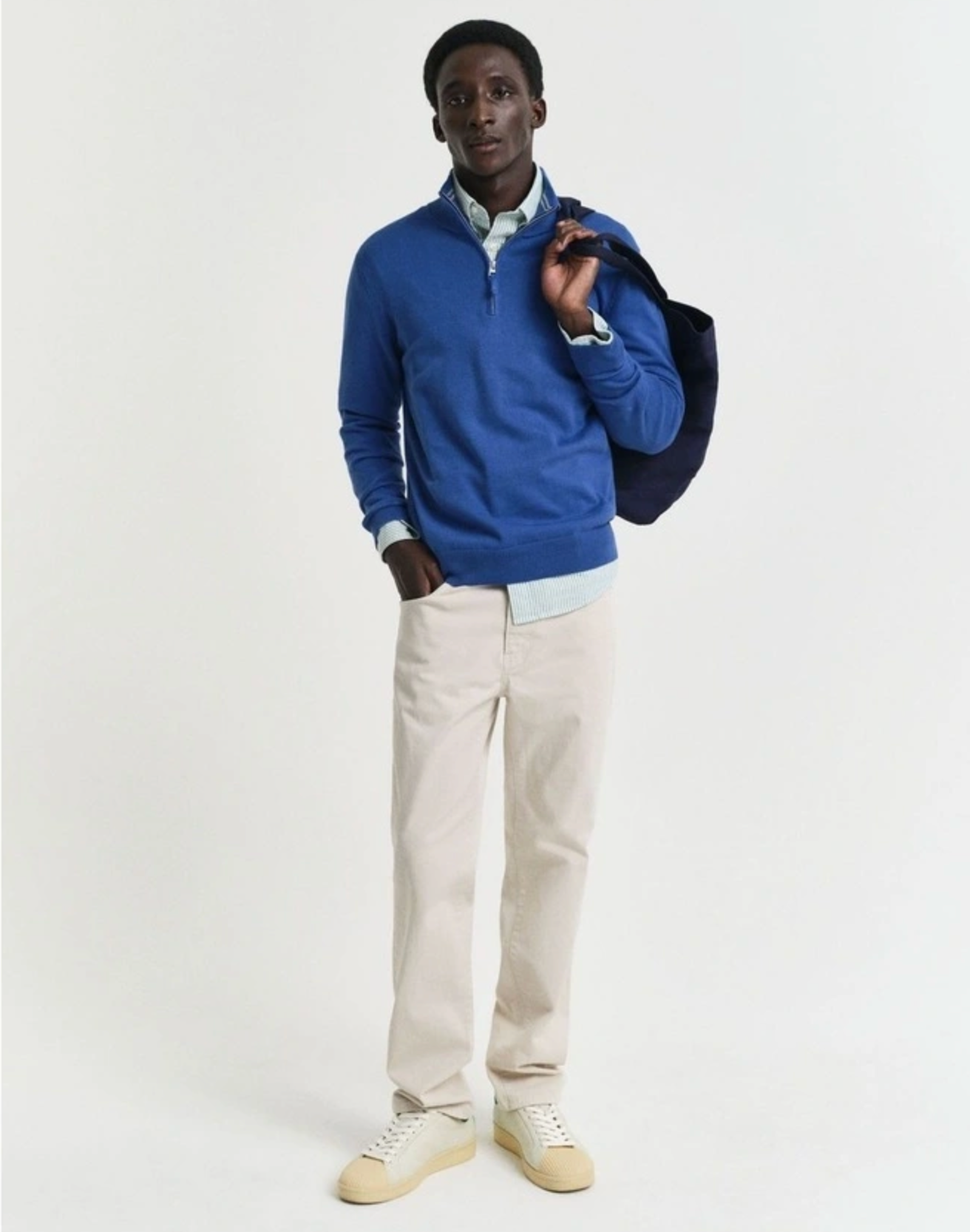 Pull homme 1/2 zip en coton – Confort premium et style casual chic – Gant