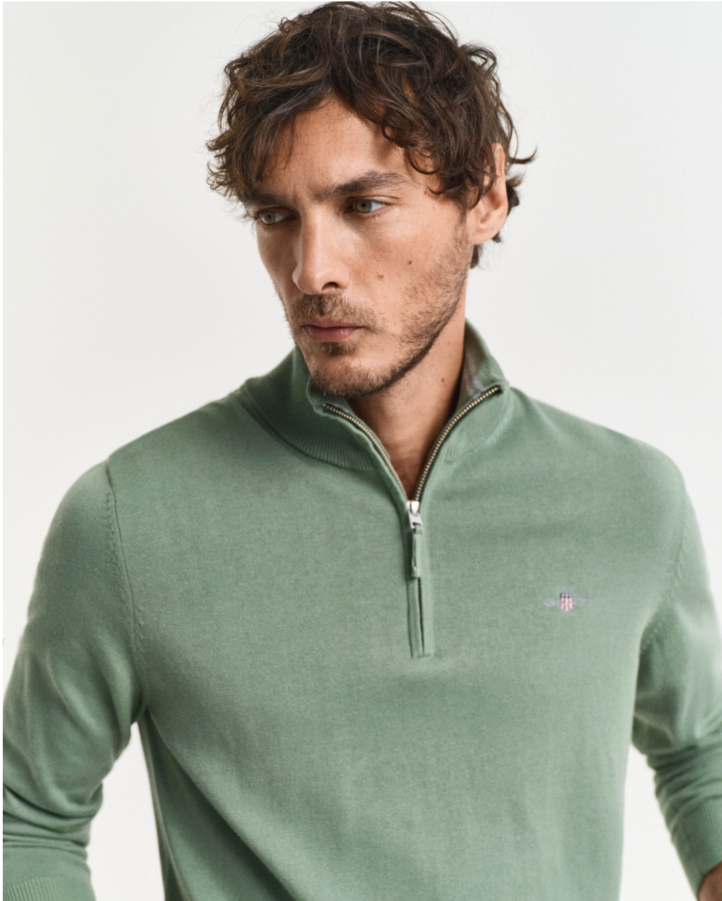 Pull homme 1/2 zip en coton – Confort premium et style casual chic – Gant