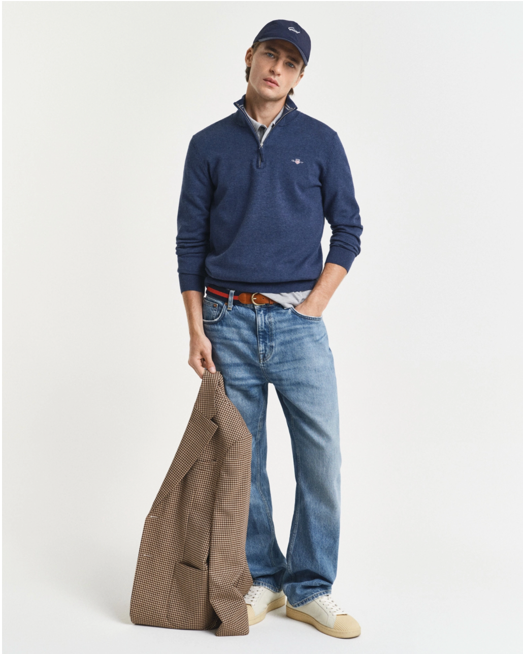 Pull homme 1/2 zip en coton – Confort premium et style casual chic – Gant