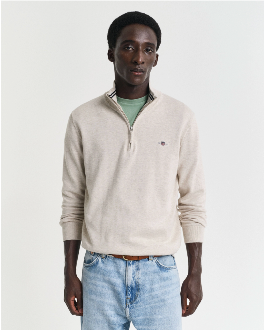 Pull homme 1/2 zip en coton – Confort premium et style casual chic – Gant