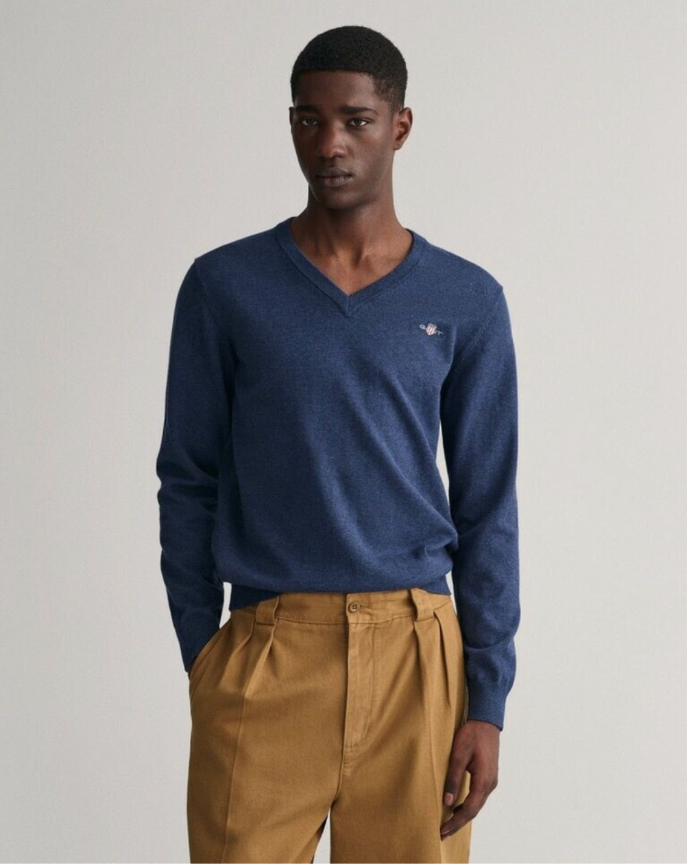 Pull en coton col en V homme élégant et confortable - Plusieurs coloris - Gant