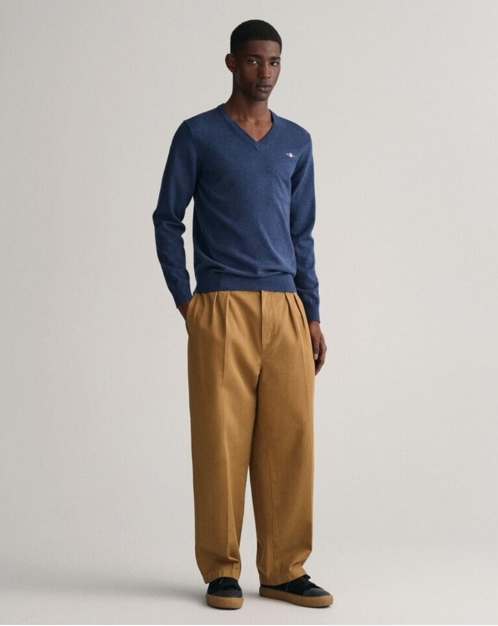 Pull en coton col en V homme élégant et confortable - Plusieurs coloris - Gant