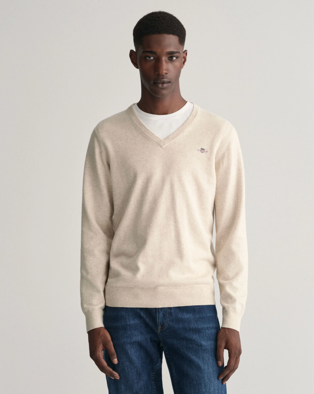 Pull en coton col en V homme élégant et confortable - Plusieurs coloris - Gant