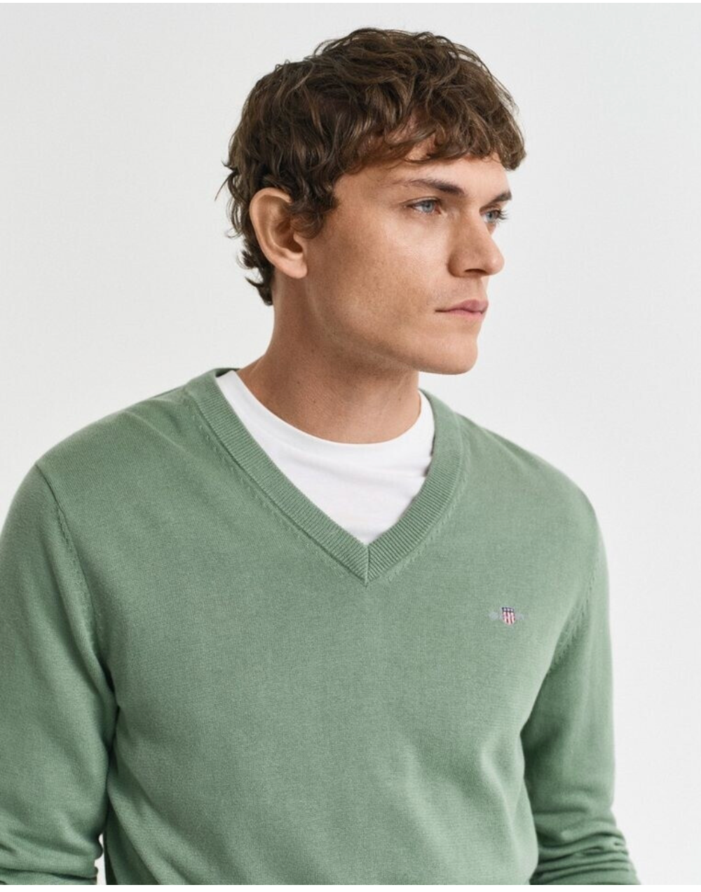 Pull en coton col en V homme élégant et confortable - Plusieurs coloris - Gant