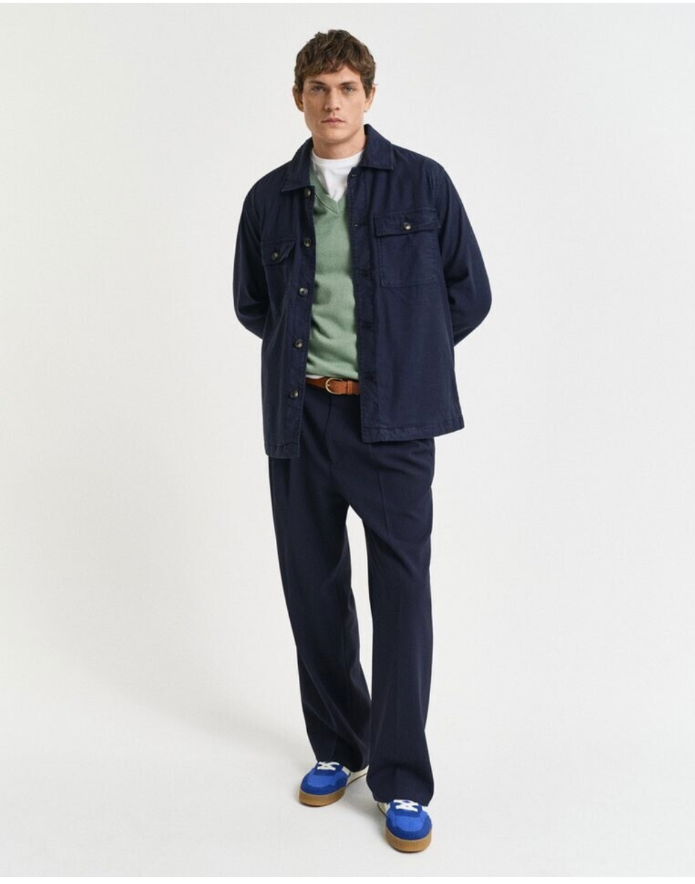 Pull en coton col en V homme élégant et confortable - Plusieurs coloris - Gant