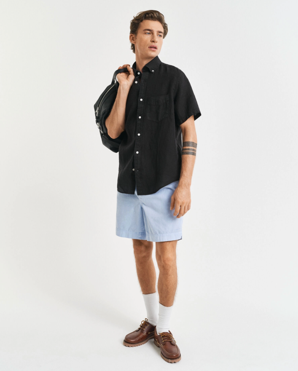 Short en coton doux casual homme – Taille élastique & cordon – Gant