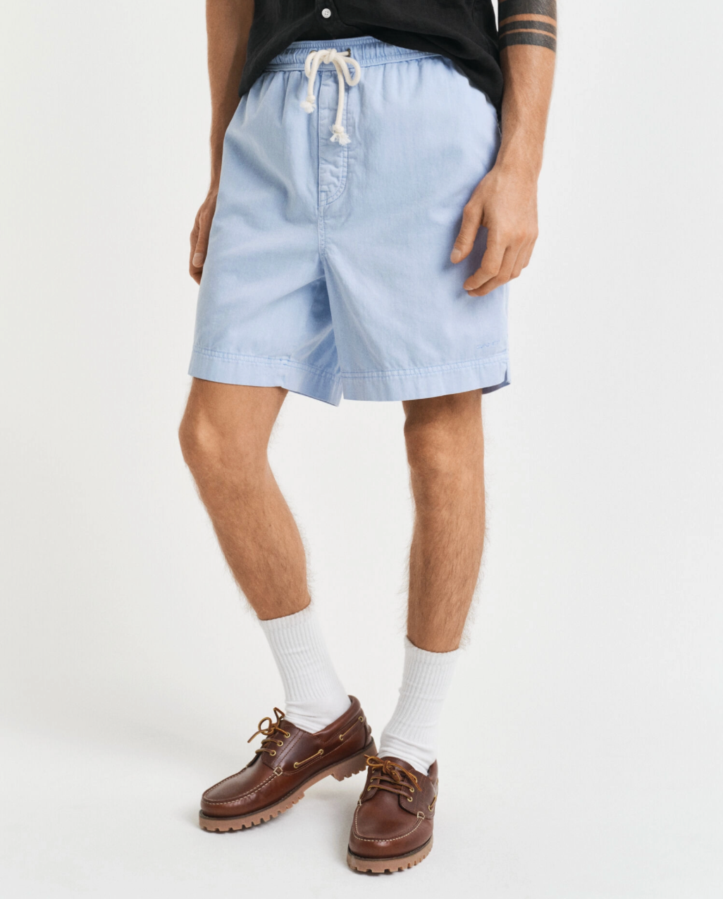 Short en coton doux casual homme – Taille élastique & cordon – Gant