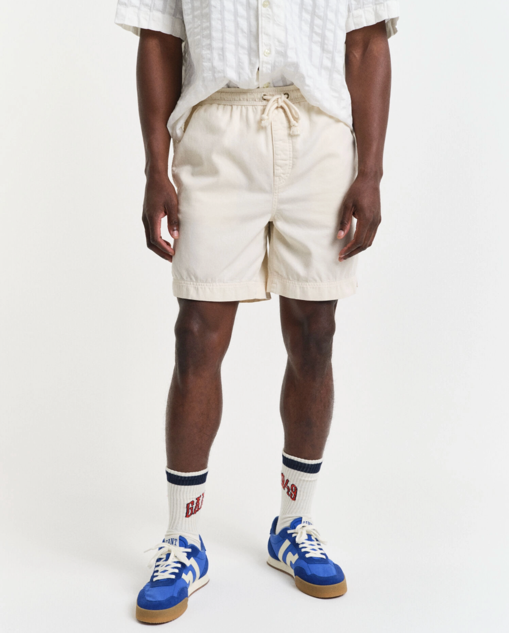 Short en coton doux casual homme – Taille élastique & cordon – Gant