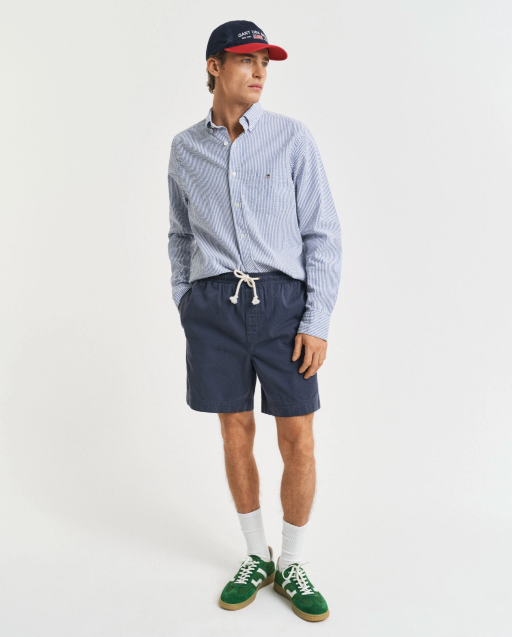 Short en coton doux casual homme – Taille élastique & cordon – Gant