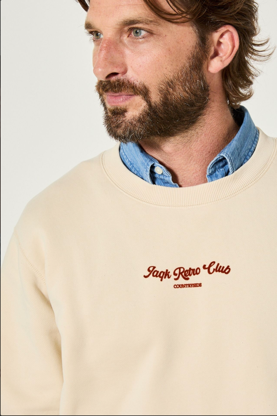 Sweat rétro beige en coton doux homme – Style casual premium - JAQK