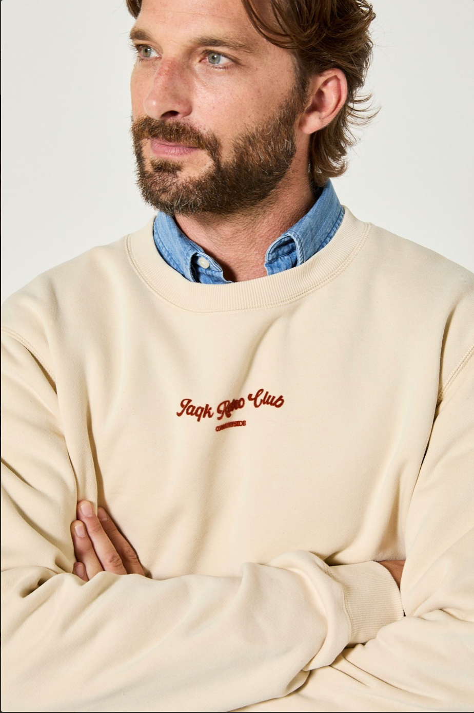 Sweat rétro beige en coton doux homme – Style casual premium - JAQK