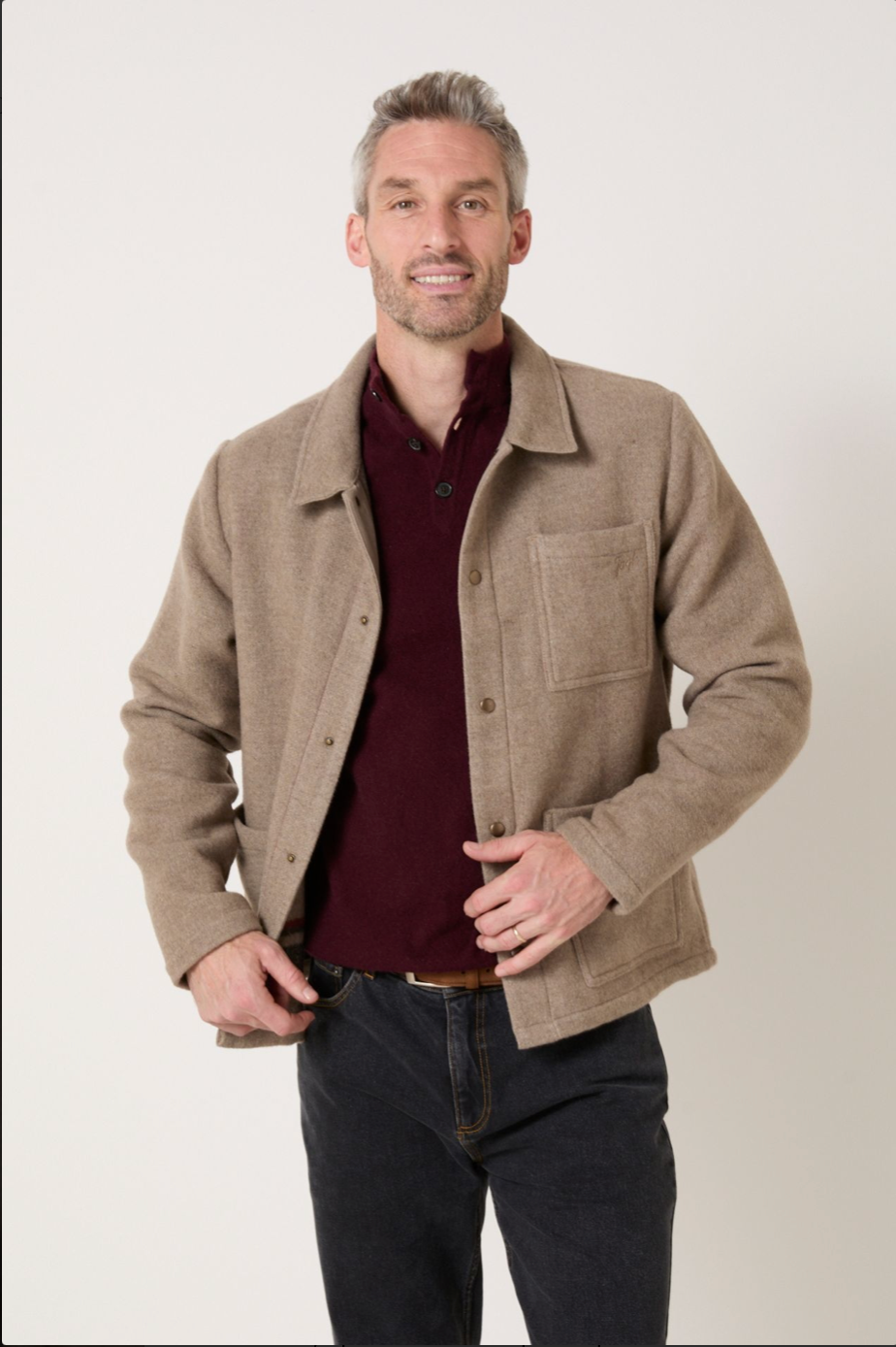 Veste en laine épaisse beige homme style workwear élégant – JAQK