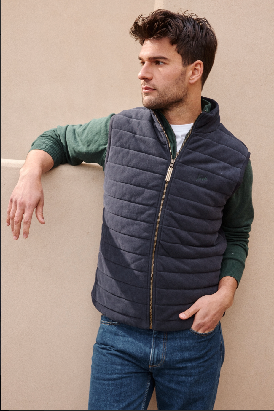 Veste matelassée sans manches AMIGOS en coton – Élégance casual homme - JAQK