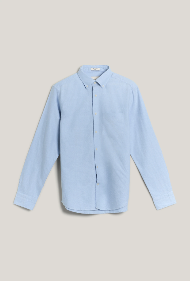 Chemise Oxford bleu clair à pois Gant coupe regular – élégance casual homme - Gant
