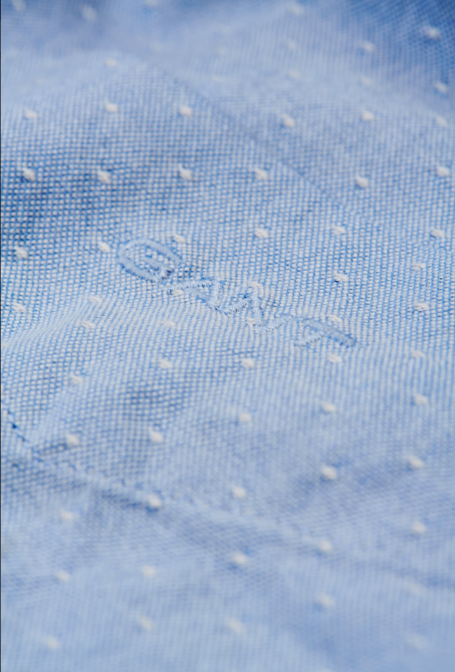 Chemise Oxford bleu clair à pois Gant coupe regular – élégance casual homme - Gant