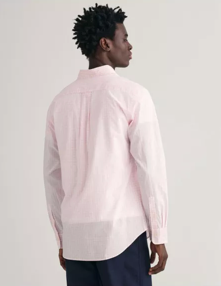 Chemise à carreaux regular en popeline gingham homme – Gant