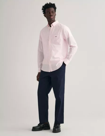 Chemise à carreaux regular en popeline gingham homme – Gant