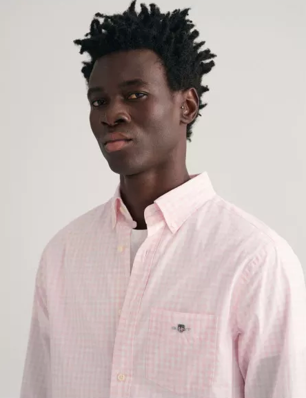 Chemise à carreaux regular en popeline gingham homme – Gant