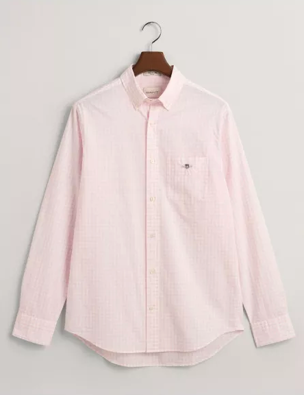 Chemise à carreaux regular en popeline gingham homme – Gant