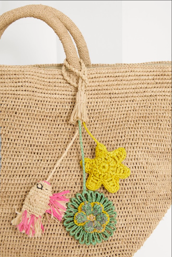 Charms de sac en raphia faits main – Accessoires colorés  – IBELIV