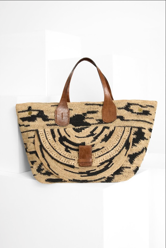 Sac cabas LAZA en raphia naturel fait main – Grand sac élégant et structuré - IBELIV