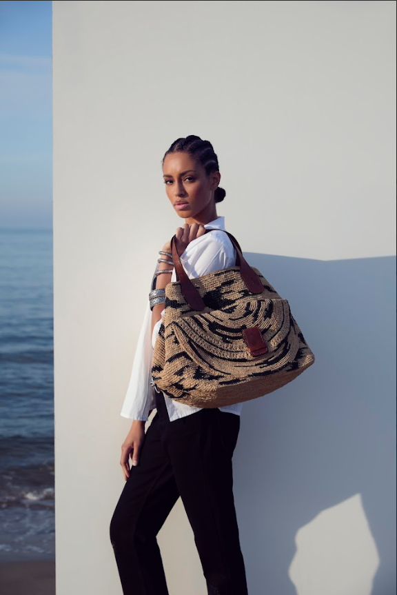 Sac cabas LAZA en raphia naturel fait main – Grand sac élégant et structuré - IBELIV