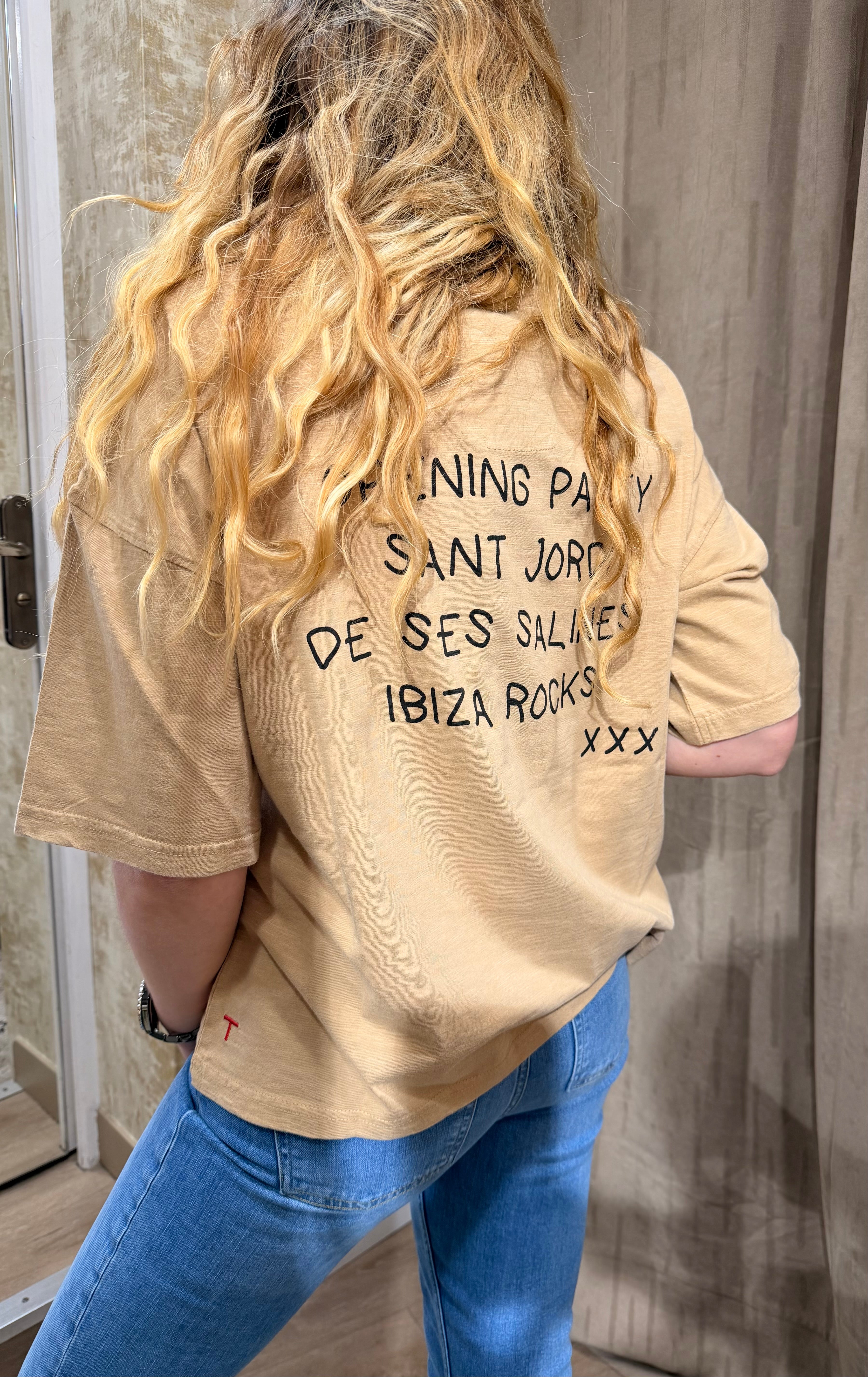 T-shirt CLARA oversize en coton avec print Ibiza et broderie - ONE TEE