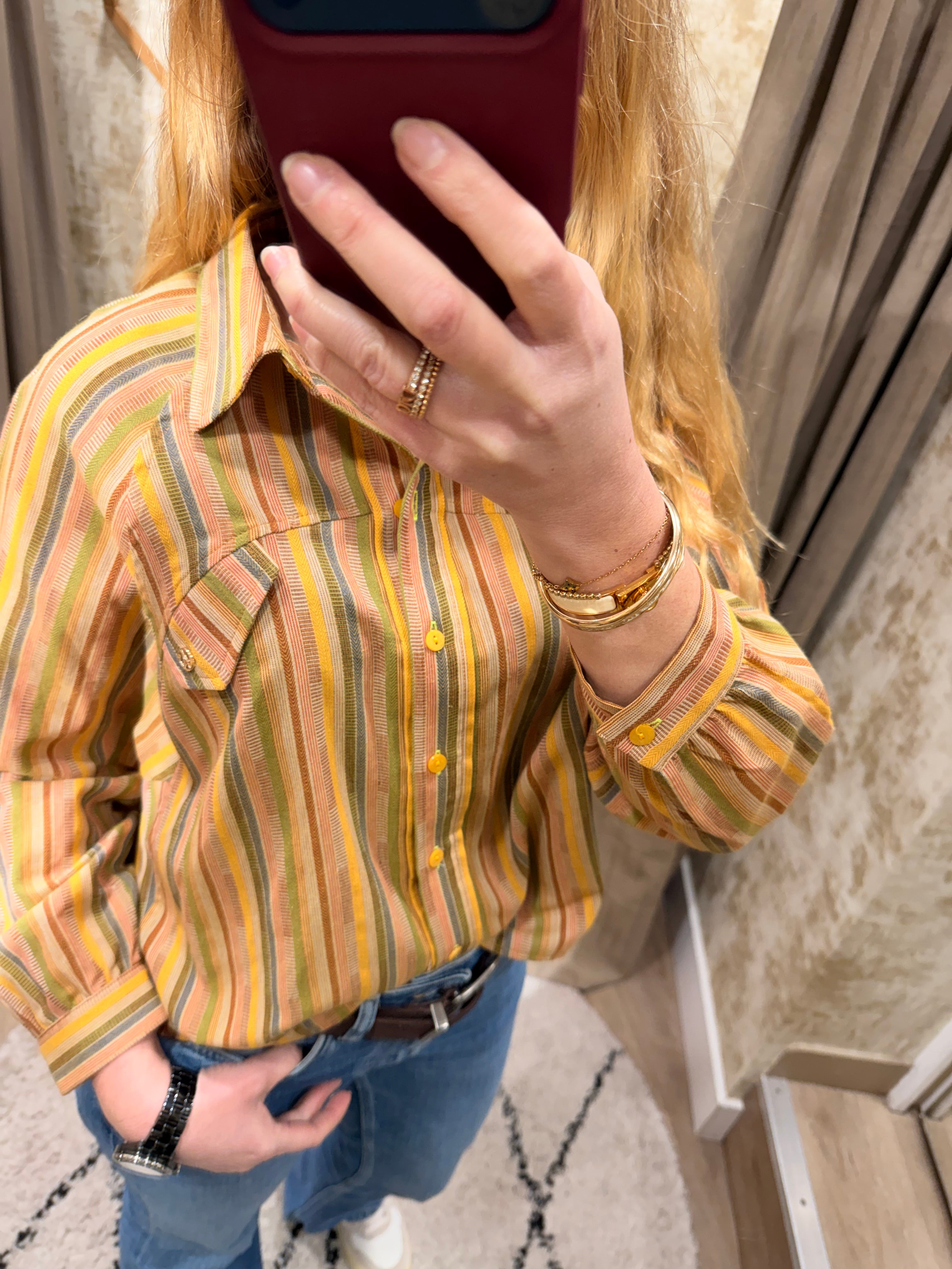 Chemise western femme rayures multicolores style bohème chic – Adoré Paris