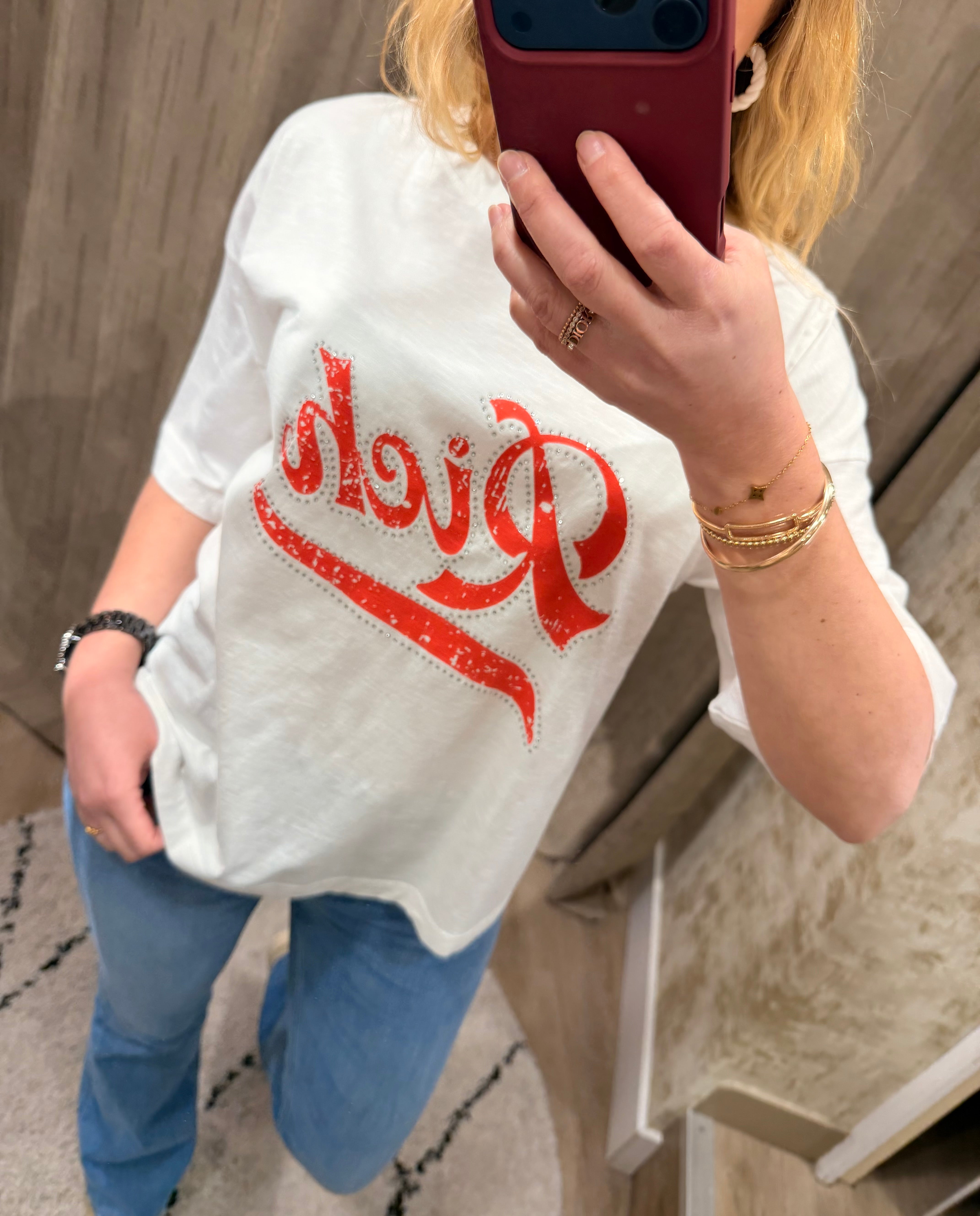 T-shirt oversize TAMARA "Rich3 en coton - Coupe boyfriend tendance - ONE TEE