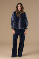 Gilet sans manches femme fausse fourrure bleu marine – Adoré Paris Ludmila, chaud, doux, style bohème