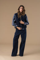 Gilet sans manches femme fausse fourrure bleu marine – Adoré Paris Ludmila, chaud, doux, style bohème