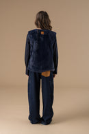 Gilet sans manches fausse fourrure bleu marine – Adoré Paris Vassilissa femme, mi-saison, doux et confortable