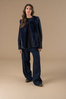 Gilet sans manches fausse fourrure bleu marine – Adoré Paris Vassilissa femme, mi-saison, doux et confortable