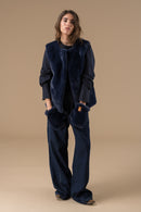 Gilet sans manches fausse fourrure bleu marine – Adoré Paris Vassilissa femme, mi-saison, doux et confortable
