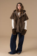 Mitaines Bimba femme Chocolat en fausse fourrure – Adoré Paris, accessoire hiver chaud & confortable