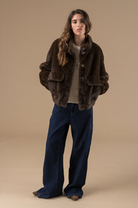 Fourrure Femme Marron Chocolat Milana | Veste Douce Adoré Paris – Parka Hiver Urbanchic