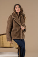 Veste Parka Femme Fourrure Synthétique Cappuccino - Adoré Paris Oxana | Confort & Élégance Automne Hiver