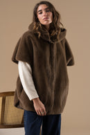 Veste en fausse fourrure chocolat Anastasia – Adoré Paris – Douceur & Chaleur pour Femme