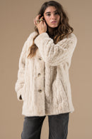 Veste Fausse Fourrure Ecru Femme – Veronica Adoré Paris | Douce, Chaude, Élégante – Manteaux Hiver Urban Chic