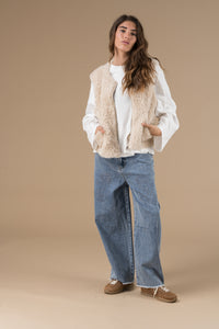 Gilet Sans Manche Ludmila Femme Beige | Adoré Paris | Doux, Confortable & Tendance - Urban Chic
