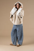 Manteau Fausse Fourrure Abella Femme Beige Adoré Paris - Chaud